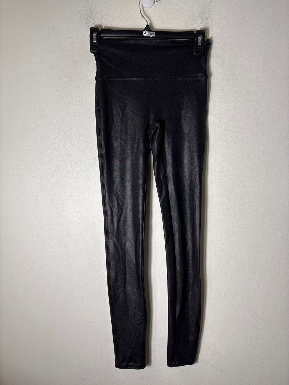 Spanx Black Shimmer Pull on Leggings Sz S